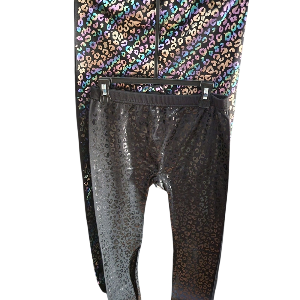 The Children's Place Rainbow, Black Shimmer Leopard Leggings